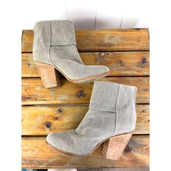 Rag & Bone Newbury Canvas Ankle Boot, Dark Gray Size 36.5 - Picture 4 of 10
